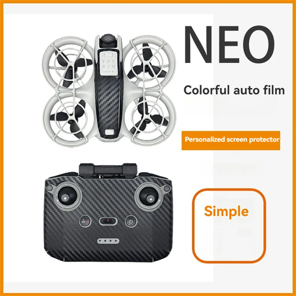 Для DJI Neo Skin, наклейка против царапин, углеродное волокно, дрон, пульт дистанционного управления, аксессуары из ПВХ