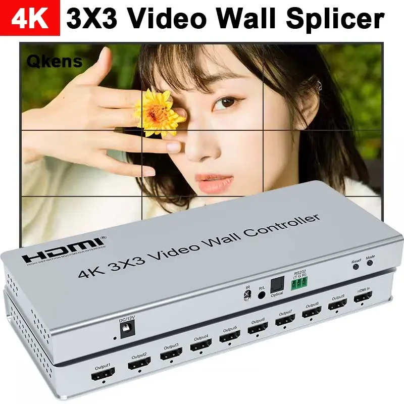 4K 3x3 HDMI Video Wall Controller TV Splicer 1x2 2x1 2x2 2x3 2x4 3x1 4x1 4x2 Multi Screen Stitching Processor HDMI Video Splicer