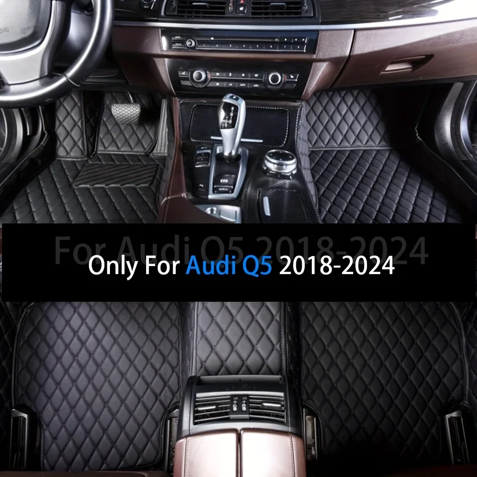 

Индивидуальные автомобильные коврики из искусственной кожи только для Audi Q5 SQ5 2018-2024, простая установка, легко чистящиеся аксессуары для салона автомобиля