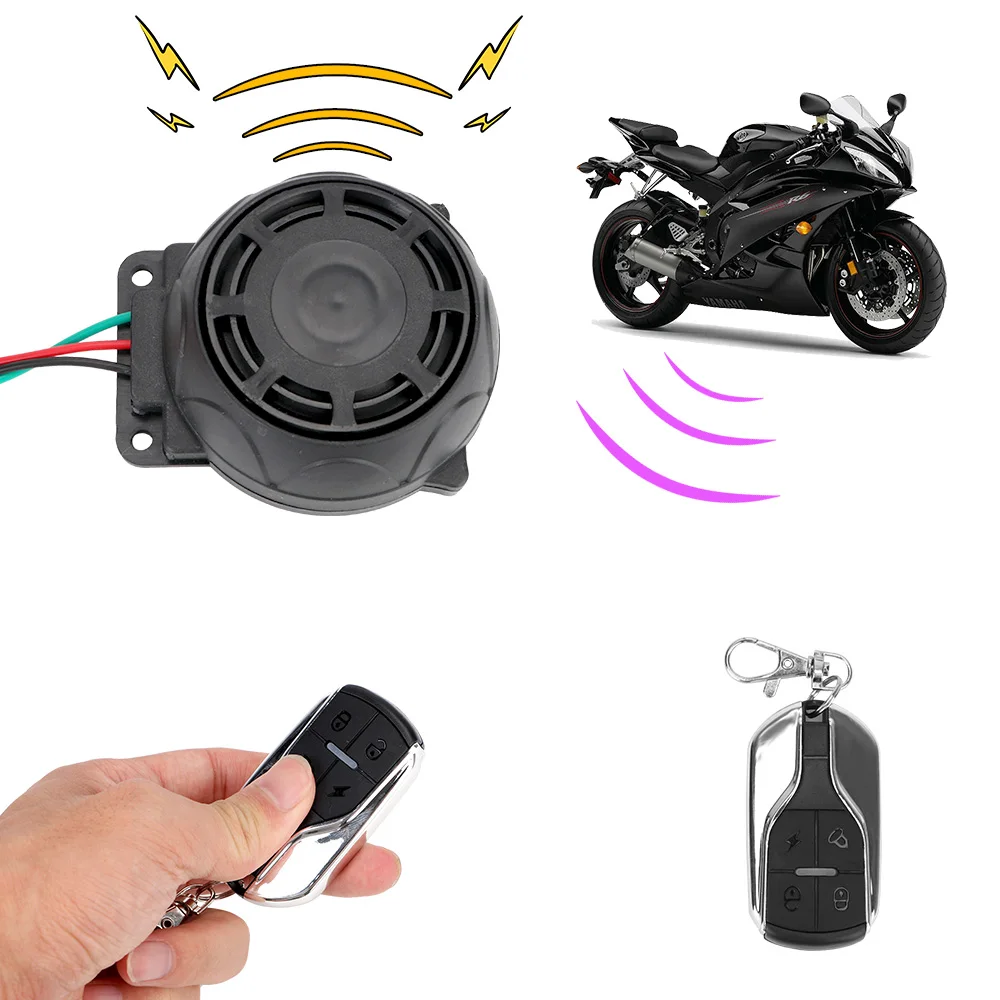 Motorcycle Alarm Security System Bike Scooter Motor Alarm System 12V Motorcycle Theft Protection Dual Remote Control