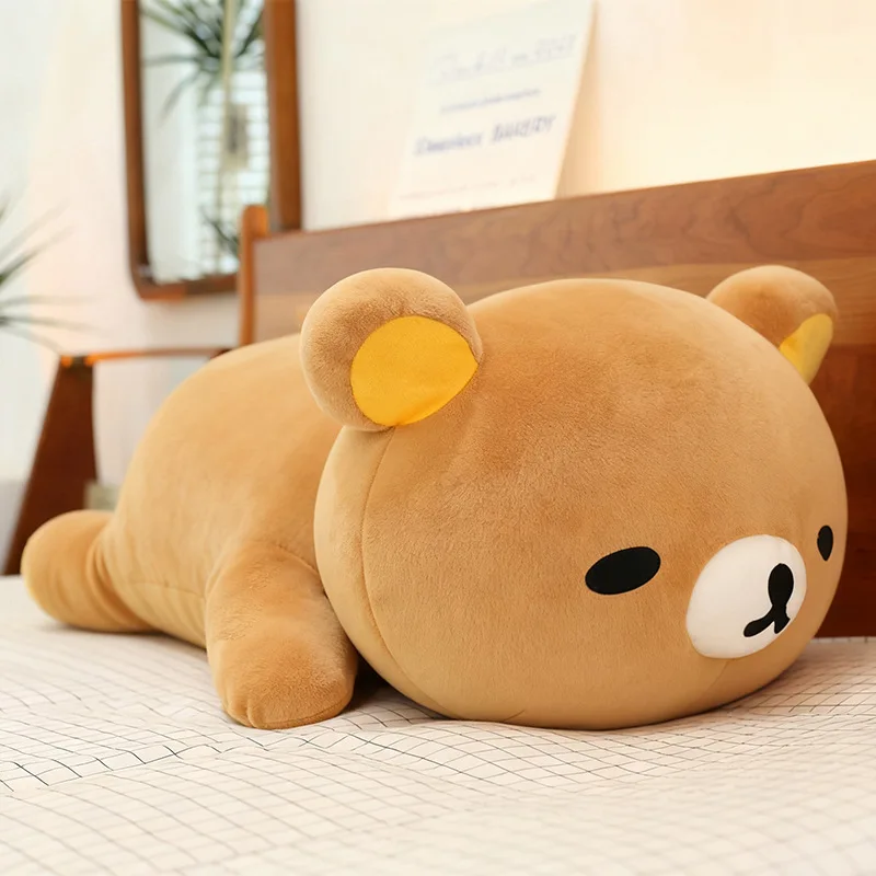 Rilakkumas Hot Plush Toy Lying Down Pose Pillow Bear Cute Companion Comfort Toy Soft Sofa Cushion Kawaii Room Decoration Gifts