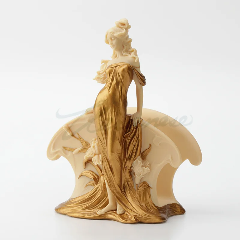 Creative Ornaments Girl Standing Hands Holding Figurine Napkin Holder Birthday Gift Home Accessories Modern Art Sculpture