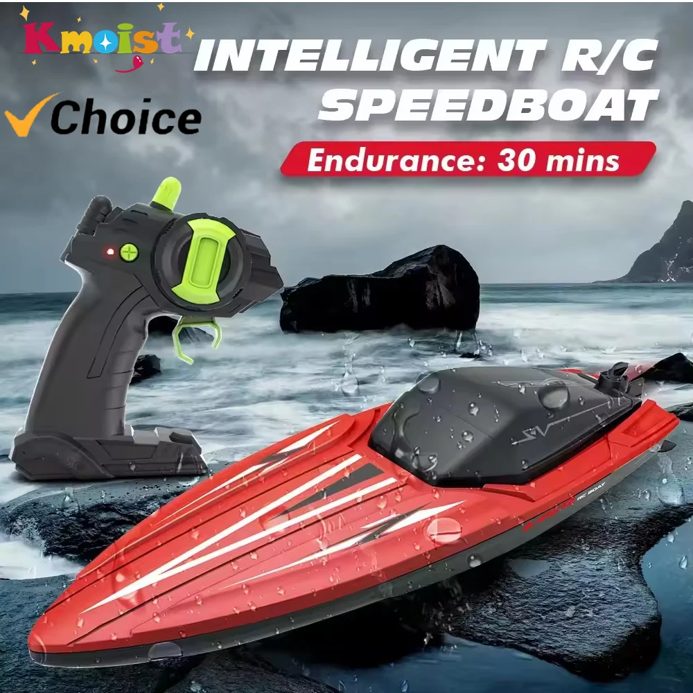 

2.4G 10KM/H 100M RC Wireless Boat Ship Kids Gift Outdoor Toys Electric Rechargeable Water High Speed Remote Control Speedboat