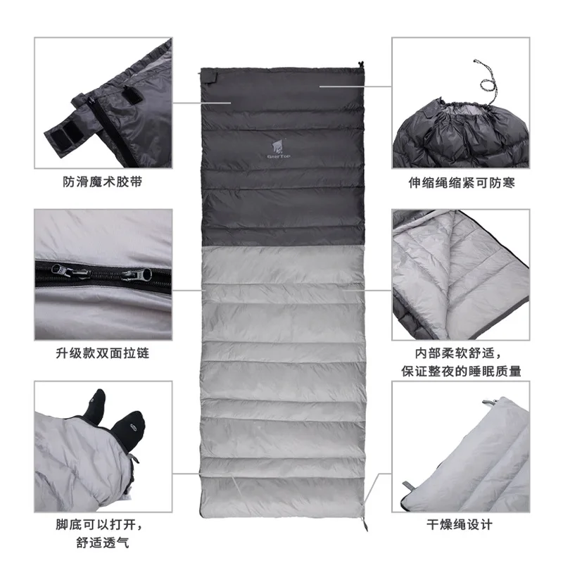 حقيبة نوم شتوية على شكل ظرف، بطانية دافئة للتخييم في الهواء الطلق خفيفة الوزن، حقيبة نوم محمولة للأسفل لوقت القيلولة للبالغين، L355 #4