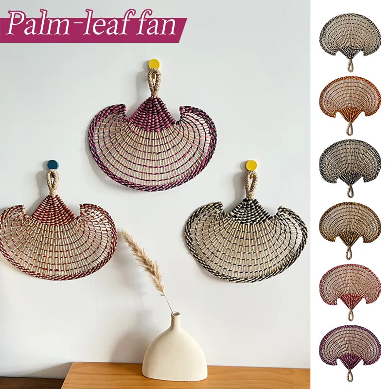

Summer Large Handheld Fan Seagrass Hand-Woven Home Room Wall Decorative Fan Natural Ancient Decorative Fan Decoration