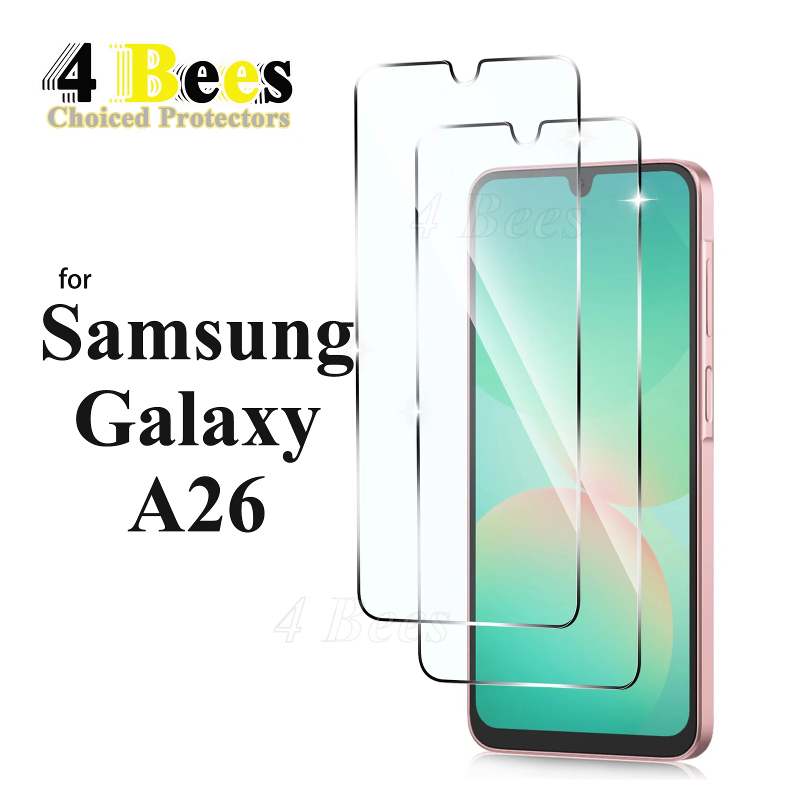 2-5 piezas de vidrio templado para Samsung Galaxy A26 5G Protector de pantalla Mica protectora funda de aluminio alta amigable