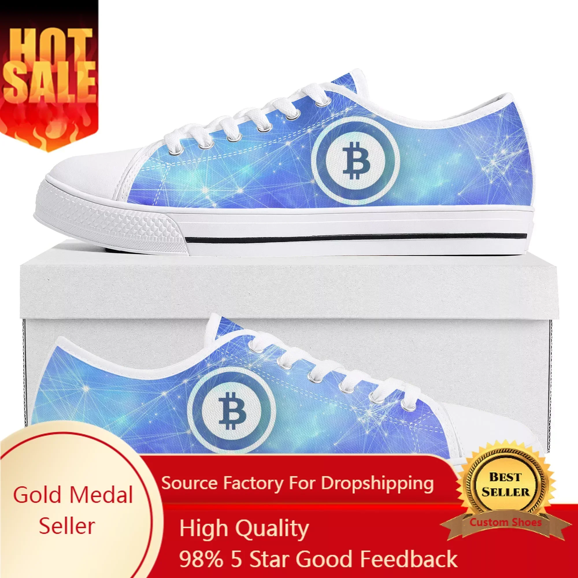 Bitcoin Cryptocurrency Miner BTC Coin Low Top High Quality Sneakers Mens Womens Canvas Sneaker Couple Shoes Custom Shoe