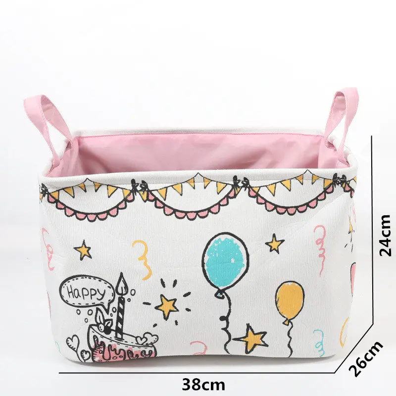 Lovely Pattern Sundries Storage Box Bedroom Closet Toys Laundry Basket Modern Clothing Storage Organizer Basket With Handle