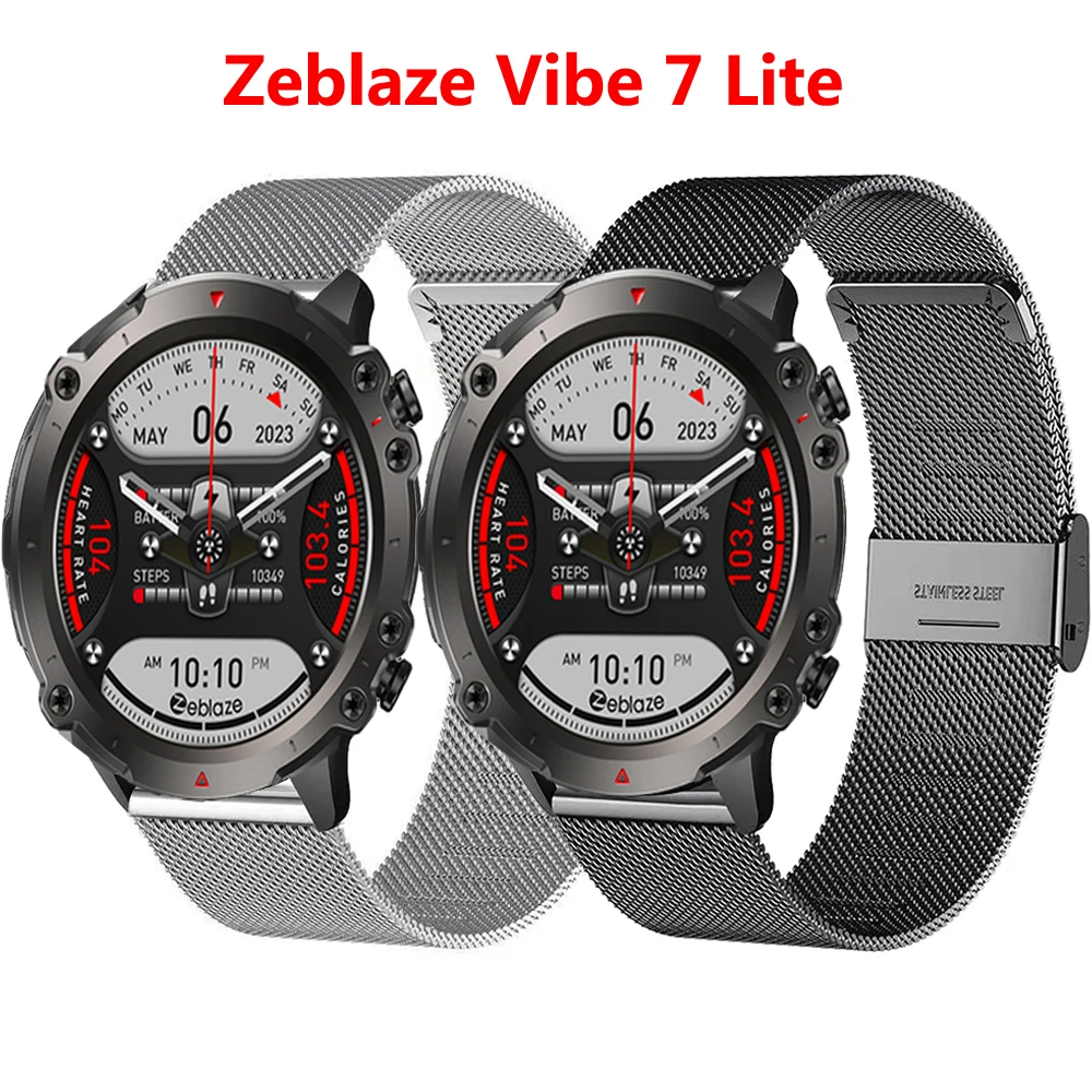 

22mm Mesh Watch Band for Zeblaze Vibe 7 Lite Pro Milanese Bracelet Wrist Strap Loop for Zeblaze Vibe 7 Watchband Accessories