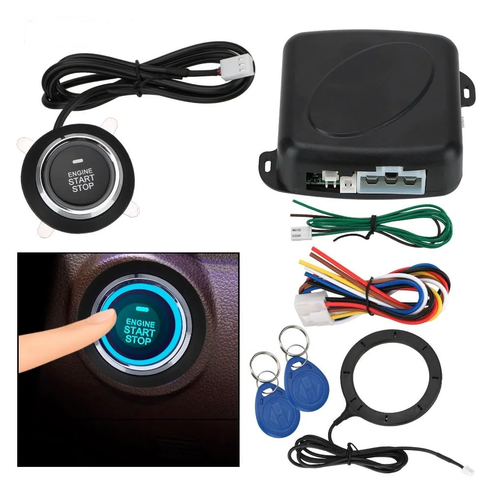 

12V Start Stop Button Engine Push Button Car Alarm Entry Ignition Starter Switch Keyless Entry Starter Anti theft System One