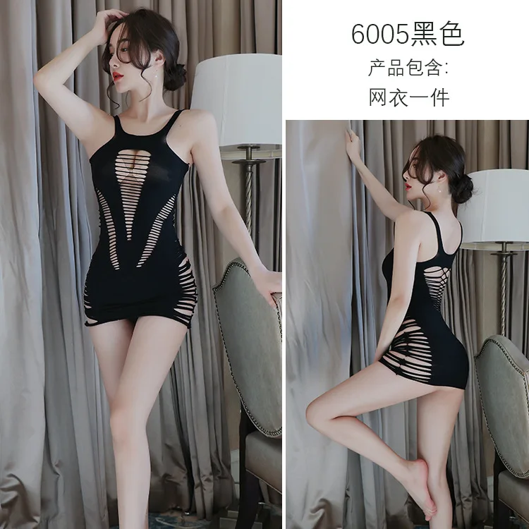 

Long Night Temptation Lingerie Pantyhose Fishnet Stockings Sexy Transparent One-Piece Fishnet Bodysuit Open Crotch No Need to Take Off Temptation for Women 6005