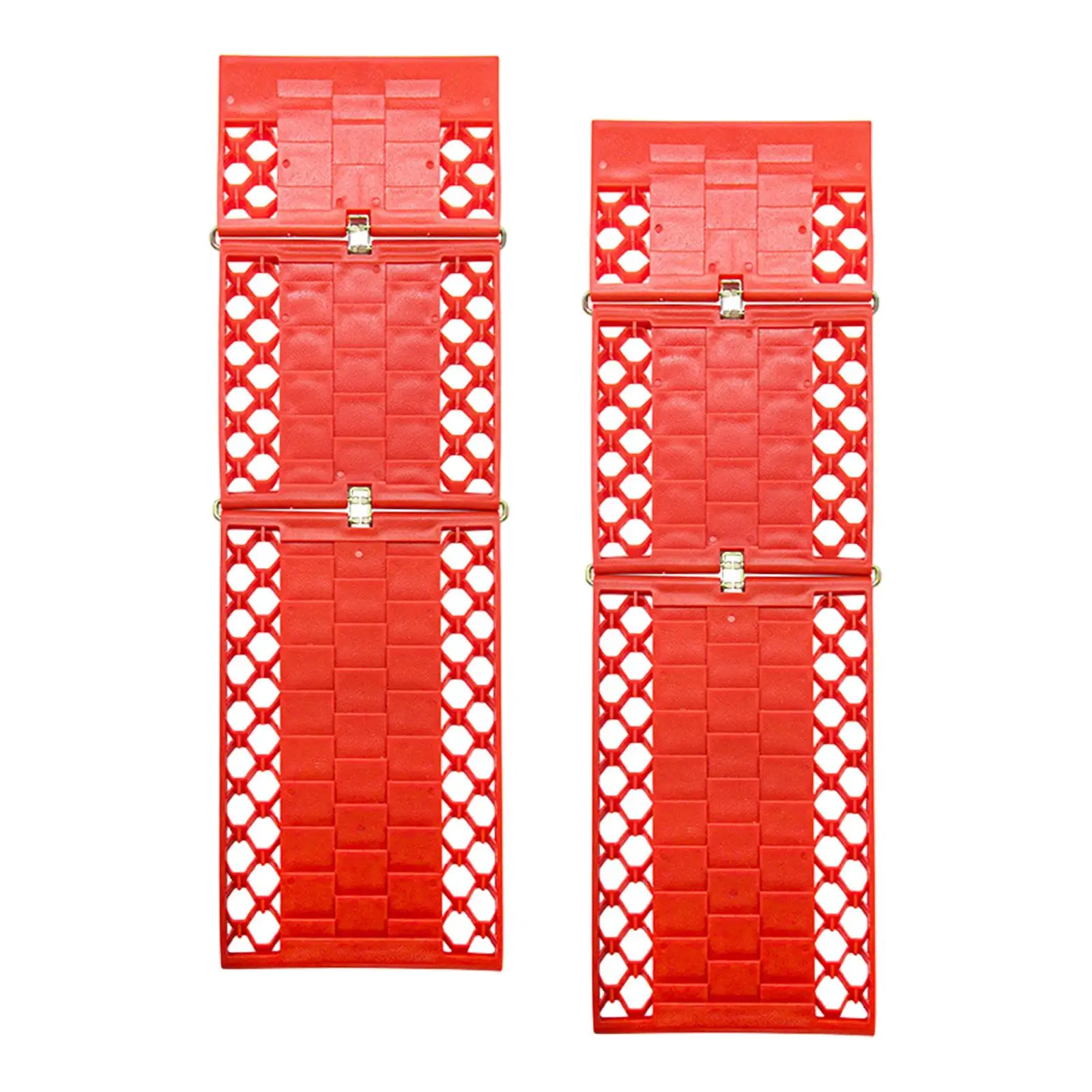 2 Pieces Generic Folding Traction Boards Red Nonslip Plate Lightweight Wheel Tire Ladder for Vehicles Pickups Suvs Mud Snow