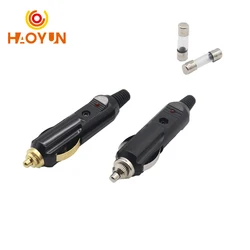 12V 24V Car Cigarette Lighter Plug Fuses 5A With LED Indicator Plug For Car Electric Appliance, Vacuum Cleaner, Air Pump