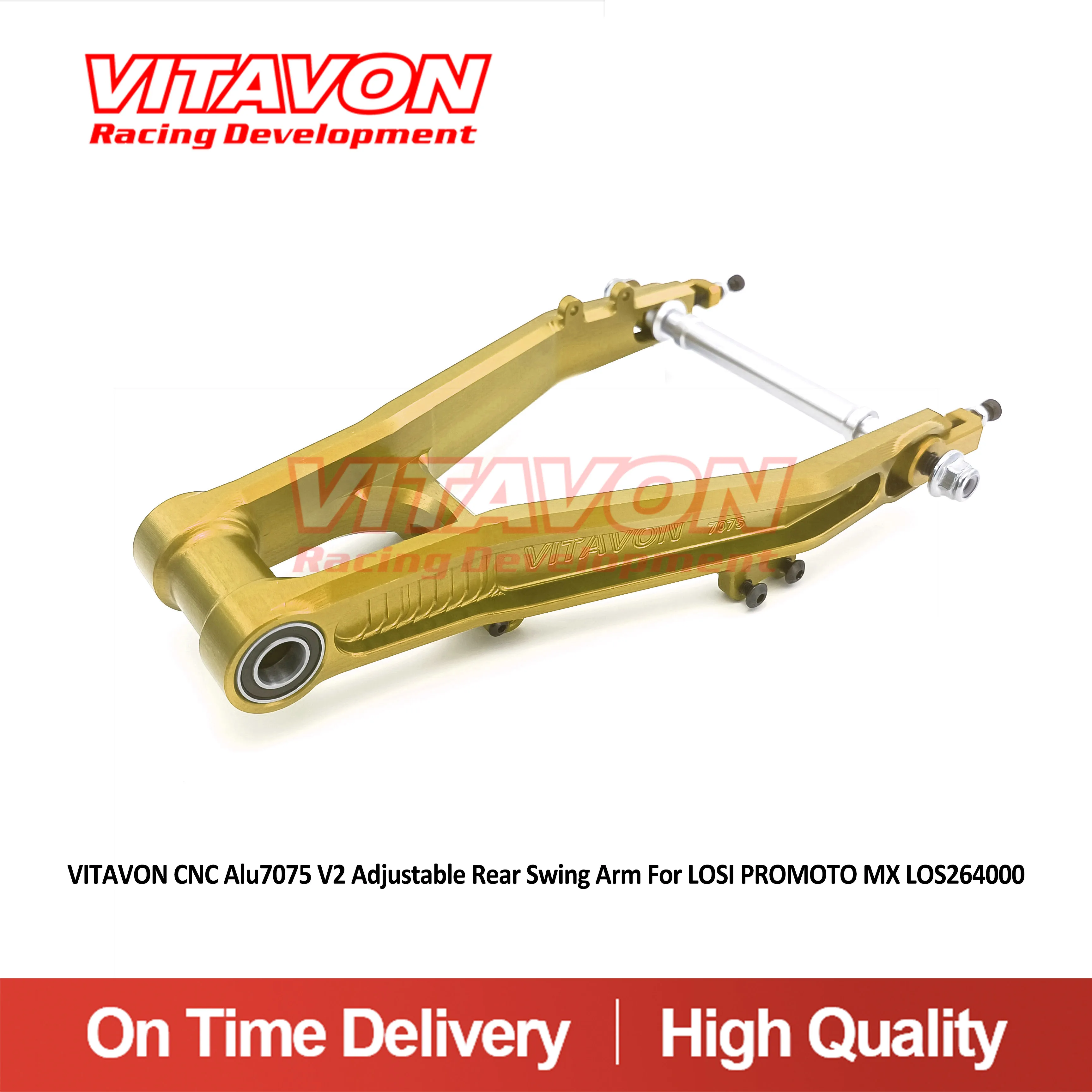 VITAVON-CNC Braço de alumínio traseiro para motocicleta LOSI FXR, 1,4 Promoto MX LOS264000, #7075