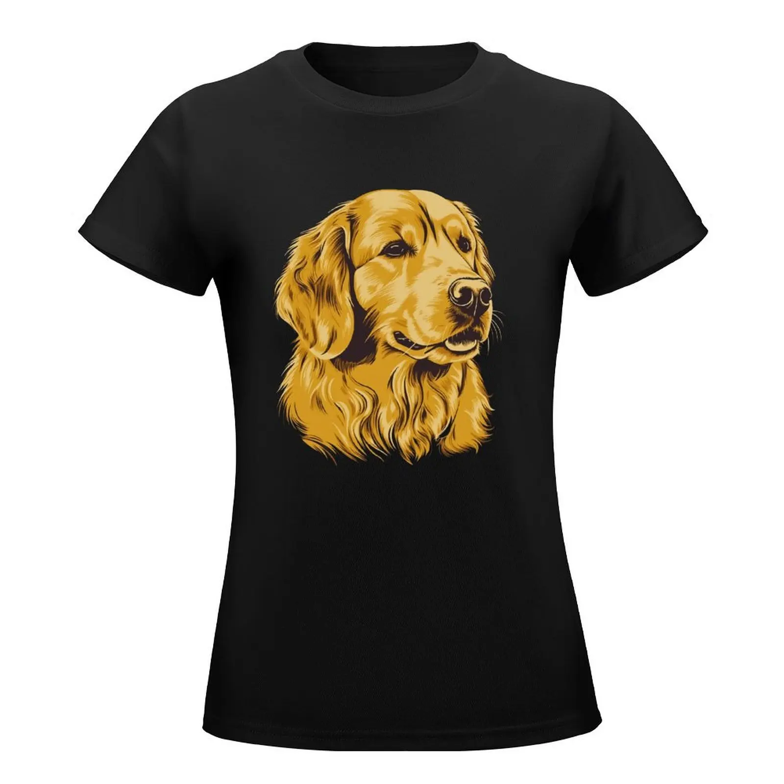 Golden Retriever Labrador Dog Illustration T-Shirt plain anime clothes summer clothes for Women