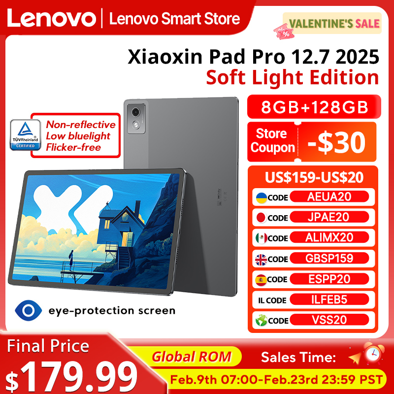  New Lenovo Xiaoxin Pad Pro 12.7 2025 Soft Light Edition Screen 10200mAh Dimensity 8300 Comfortable Visual Tablet Android PC 