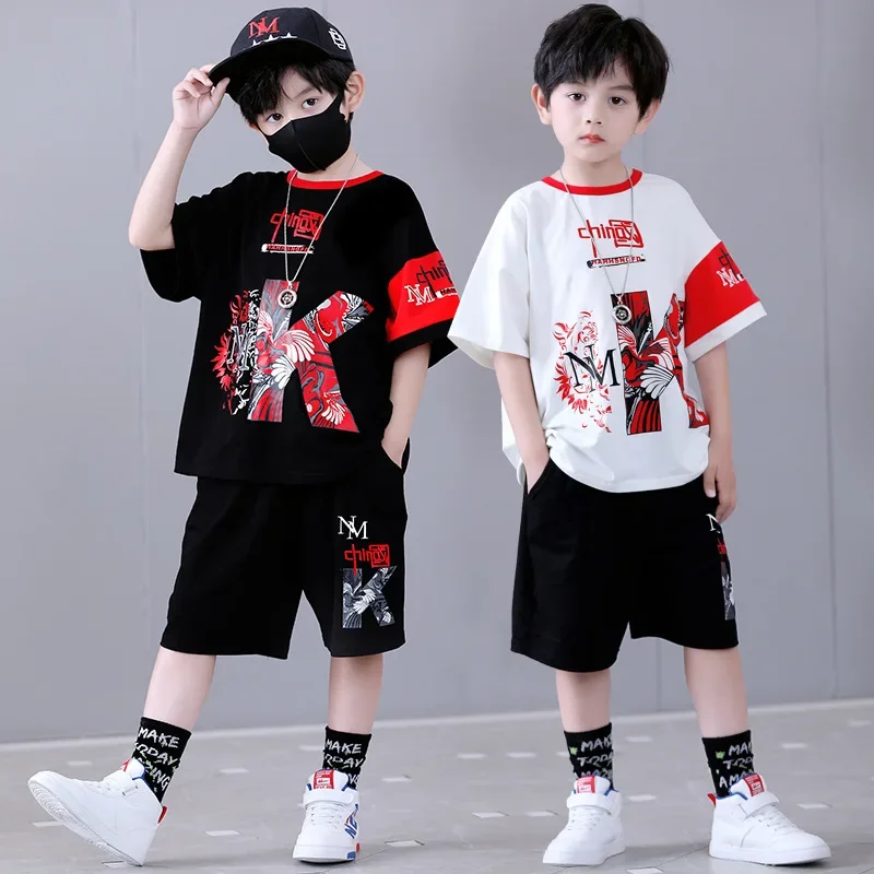 

Kids Summer Boys Clothes Set T Shirt + Short Pants Casual Sports Suits Loose Children Clothing Tracksuit Baby Boy Outfit 3-12Yrs