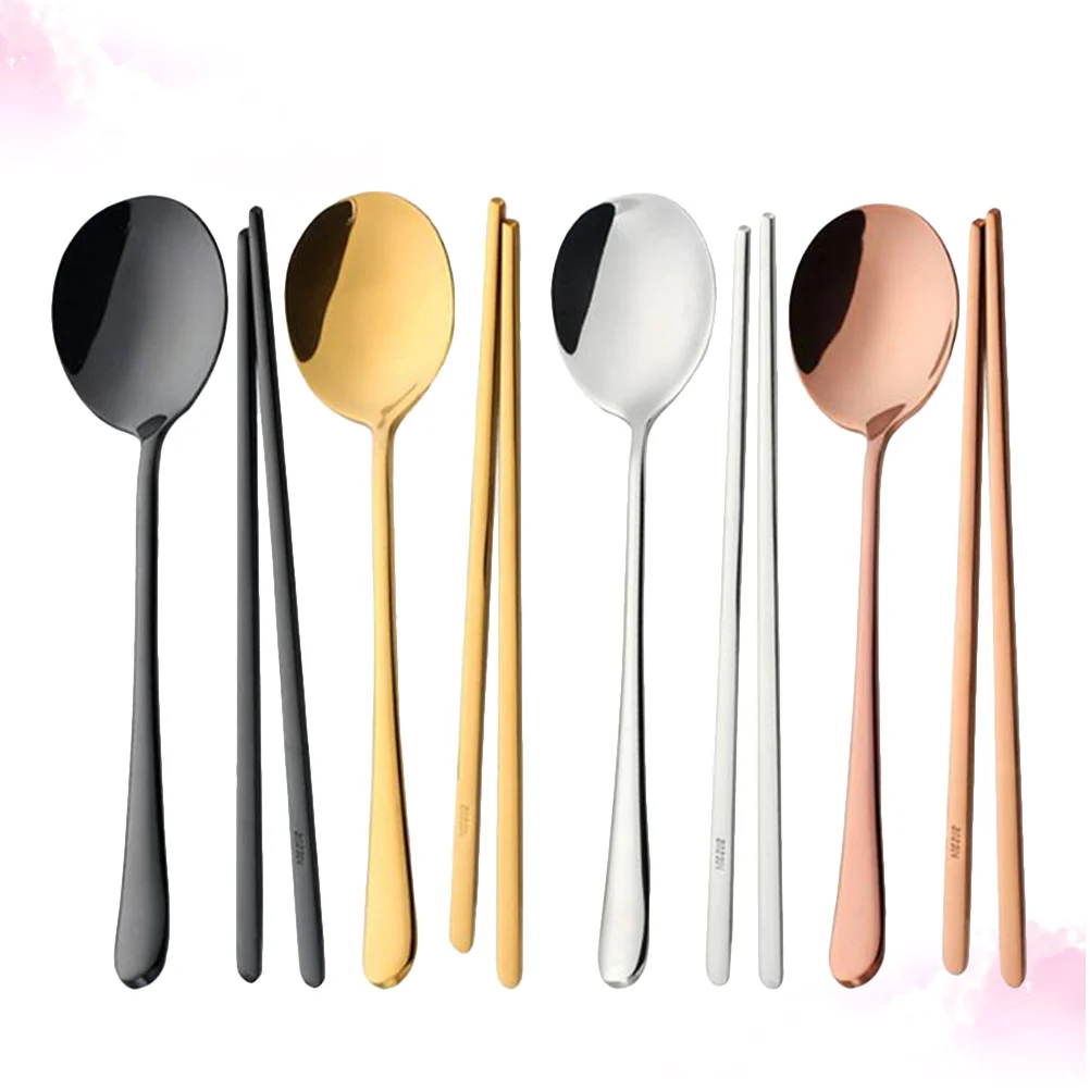 

4Sets Stainless Steel Flatware Set Elegant Mirror Polish Tableware Lightweight Cutlery for Daily Use and Gathering