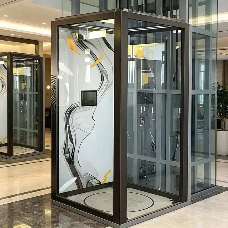Hotel Passenger Lift 630kg 6 Stops 1.0m/s Stainless Door Emergency Phone For Small Hotel Apartment Building Commercial