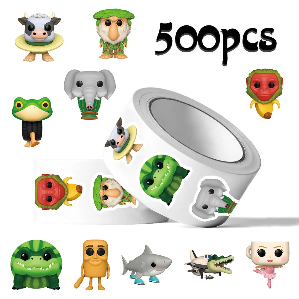 

500pcs/Roll Cartoon Tung Tung Sahur Italian Brainrot AI Abstrac Sealing roll Sticker DIY PVC Laptop Decals Decoration Reward