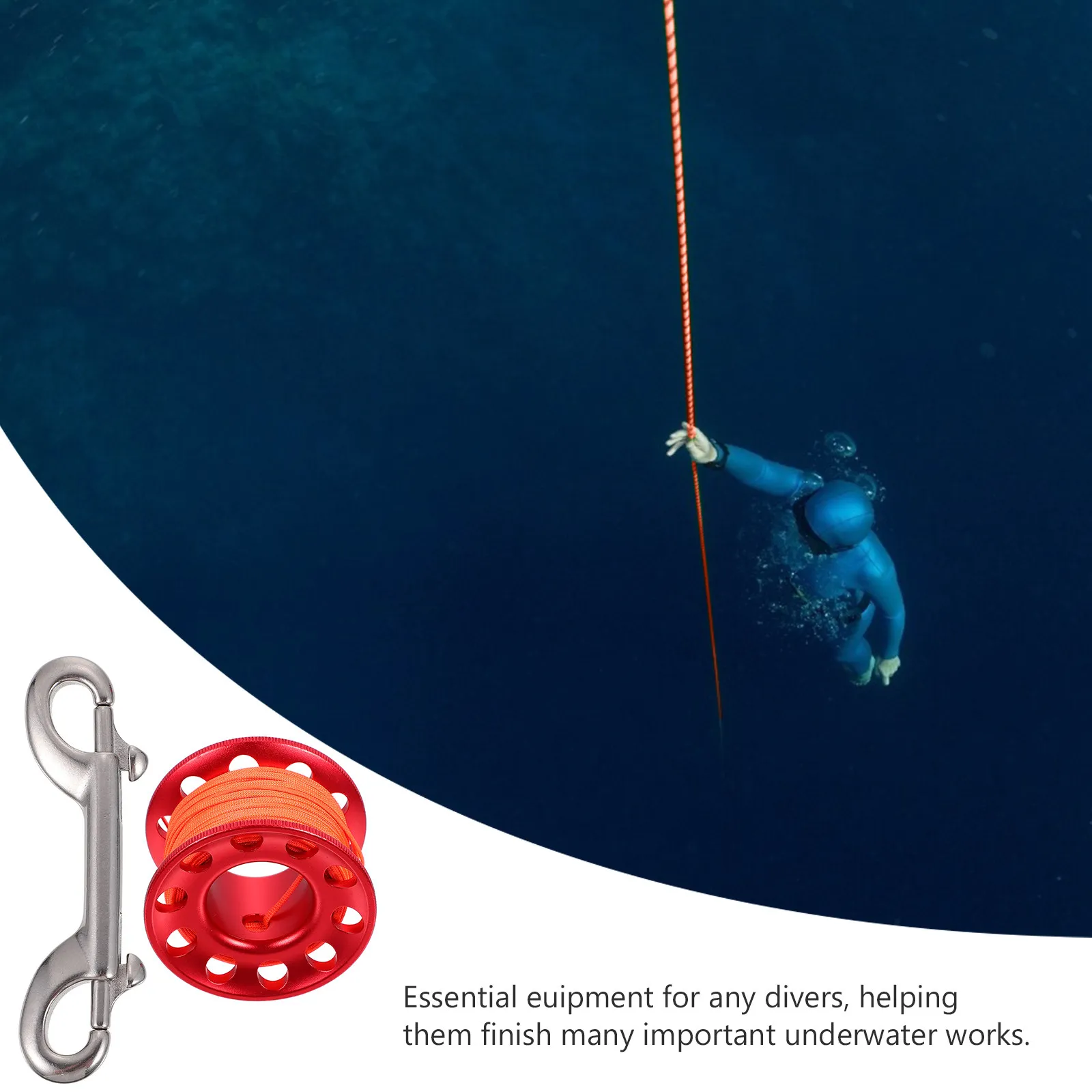 

Набор из 1 шт. катушек-спиралей из алюминиевого сплава для дайвинга с карабином для технического дайвинга в пещерах, поиска и спасения, картографирования и разбортировки местностей