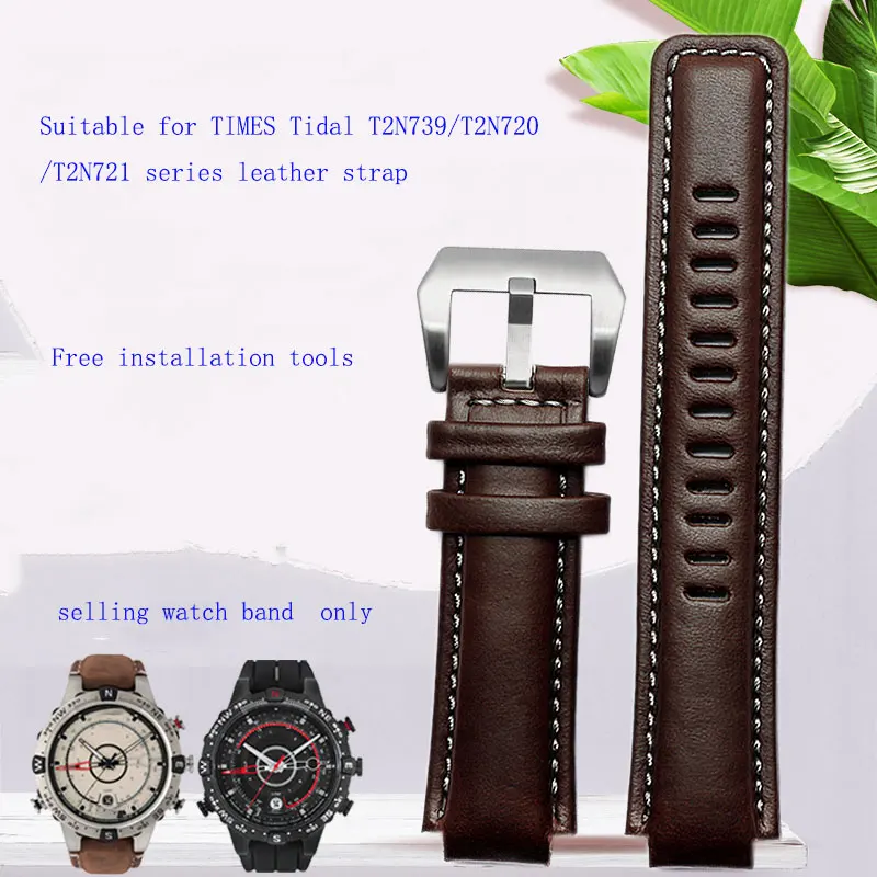 Leather watch strap For TIMEX tide Outdoor men watchband T2N721 T2N720 TW2T76300 TW2T76500 series watch chain accessories24-16mm