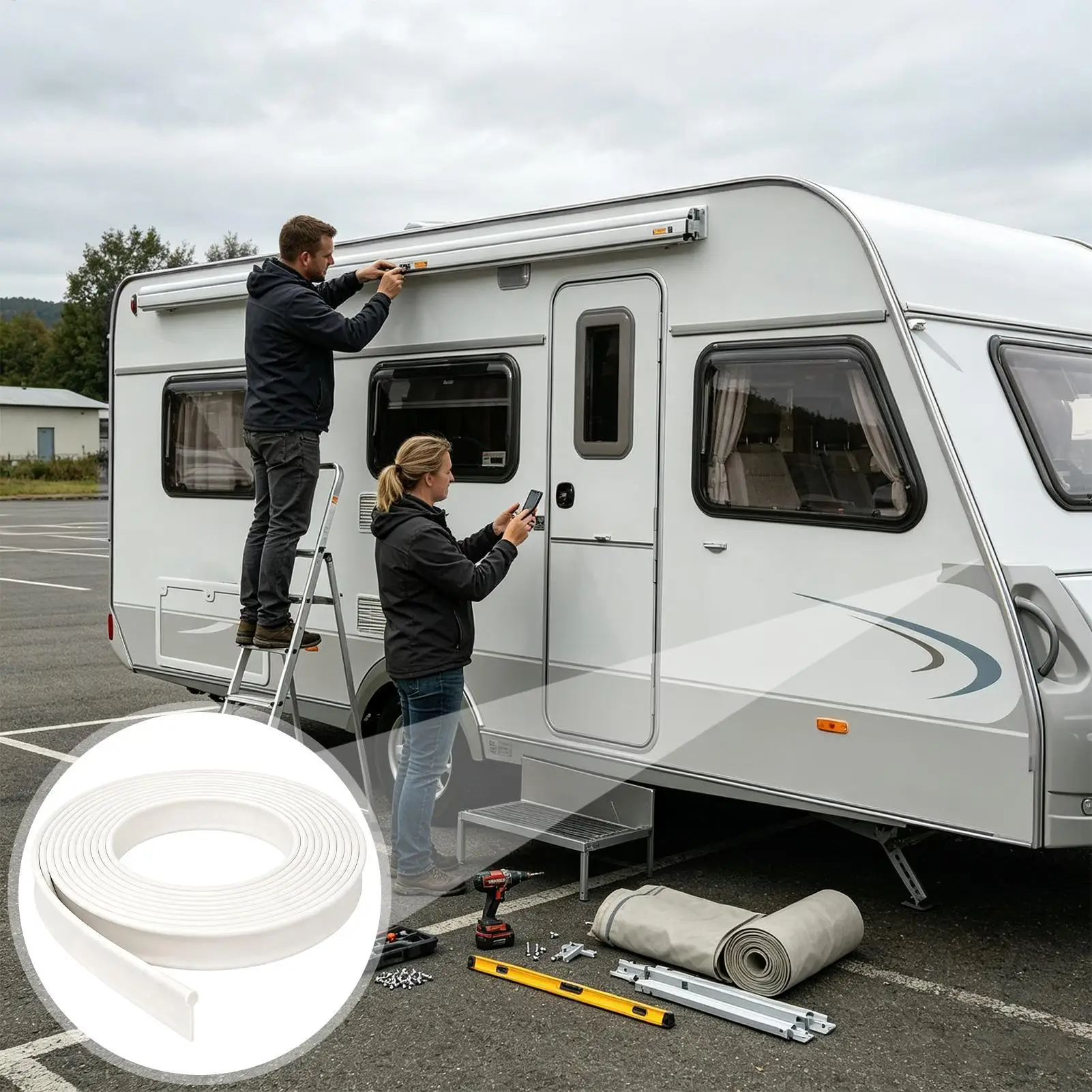Awning Rail Strip For Rv 33ft Cut To Size Pvc Core Caravan Canopy Track Protector For Motorhome Camper Campervan Commercial