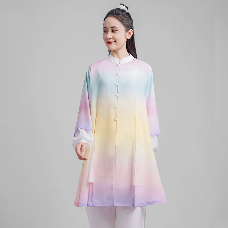 New Style Tai Chi Suit Set Women Training Practice Vibrant Colorful Team Performance Uniform Clothing Wear Design