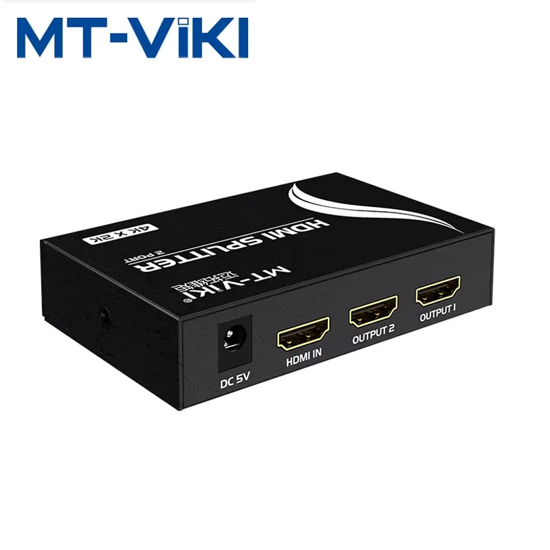 MT-VIKI 2Port HDMI-compatible Splitter 1 Input 2 Output Simultaneous Output Of The Support 3D 4K HD splitter With power MT-SP142