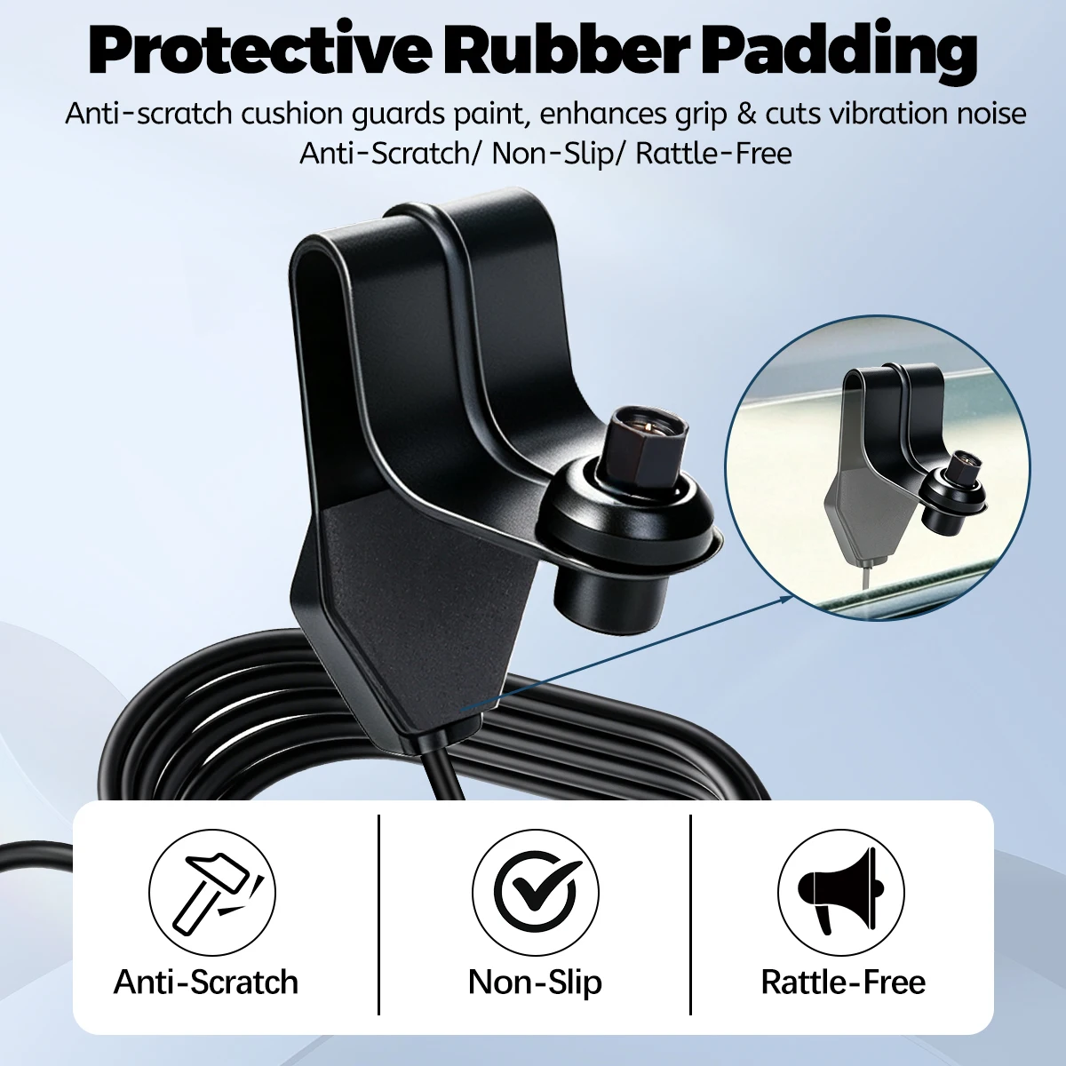 ABBREE Window Clip Mount Car Antenna Bracket SMA Female To Male Extension Cord For Baofeng UV-5R Quansheng Ham Two Way Radio
