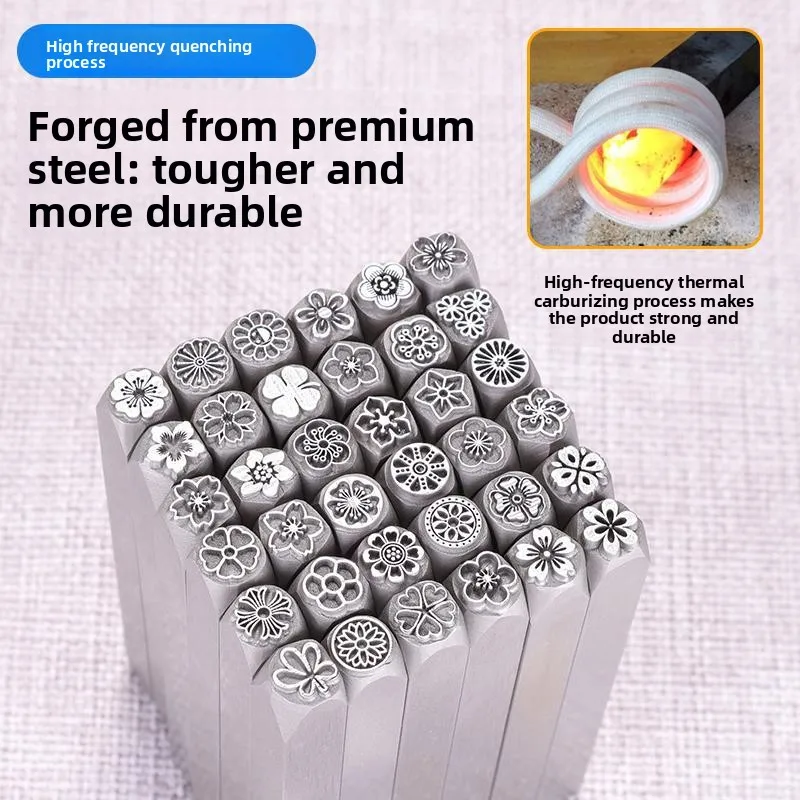 Clear Steel Stamp Set Jewelry Letter Number Punch Tool Engraving Chisel for Metal Gold Silver Bracelet Engraver Kit