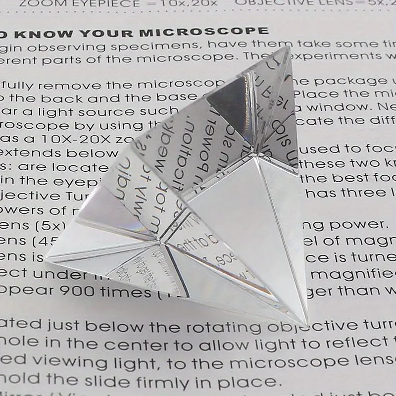 1/2Pcs Polyhedral Optical Glass Crystal Prism 40mm Side Length Rectangular Pyramid Science Demonstrator