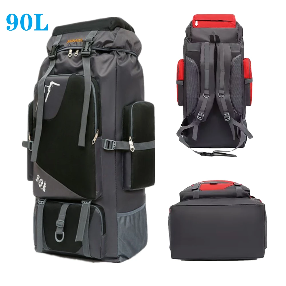 

Large 90L Travel Bag Camping Backpack Hiking Army Climbing Bags Mountaineering Sport Bag Outdoor Shoulder Rucksack Men Women