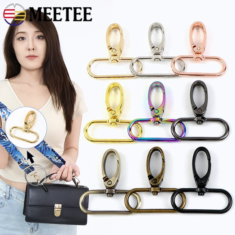 10/20Pcs 20/26/32/38mm Metal Bags Strap Buckles Lobster Clasp Dog Collar Carabiner Snap Hook DIY KeyChain Bag Part Accessories