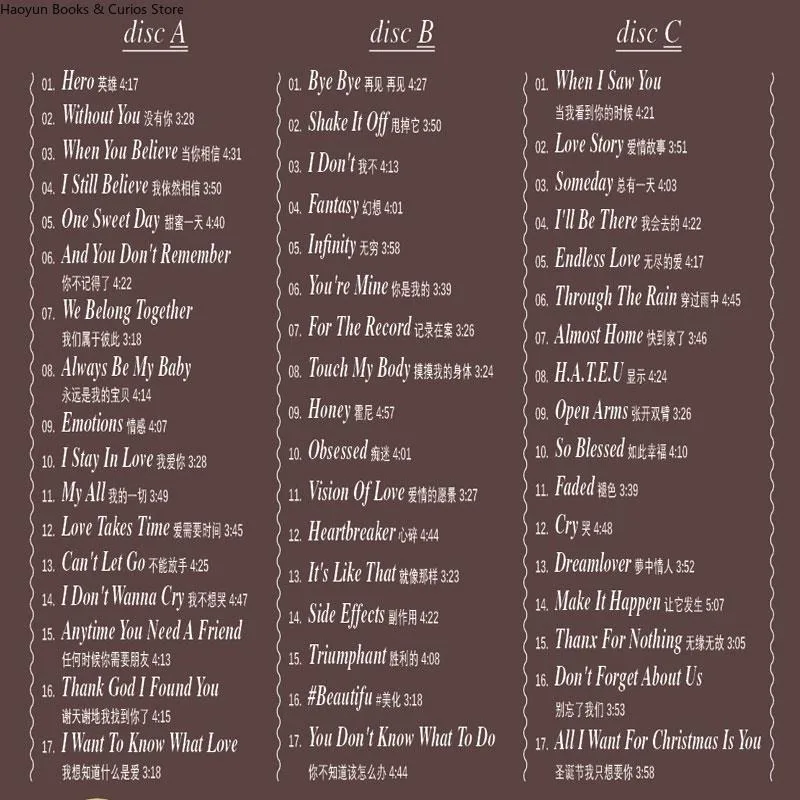 Mariah Carey Music CD Greatest Hits Album, 3CD