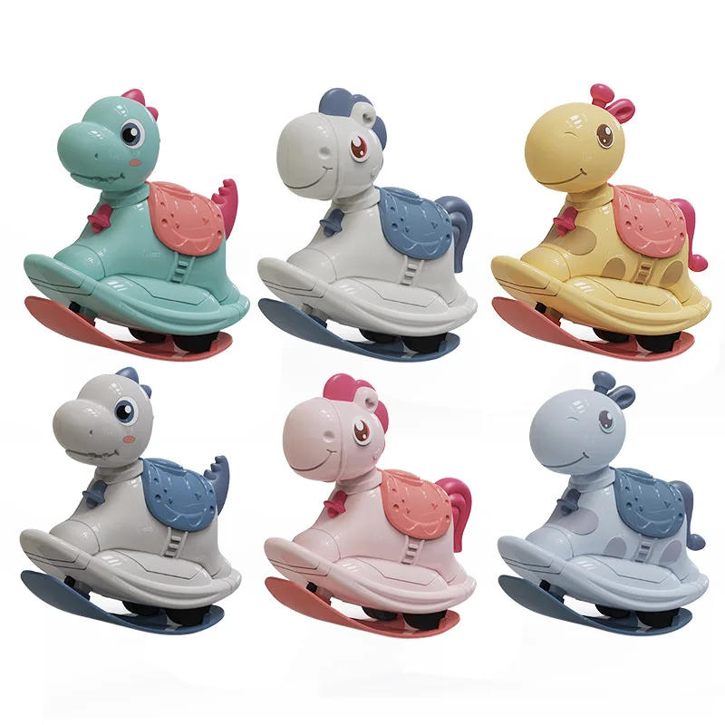 

Children's Rocking Cart Press Sliding Inertial Pullback Car Toy Cartoon Animal Small Trojan Horse Dinosaur Kids Educational Gift