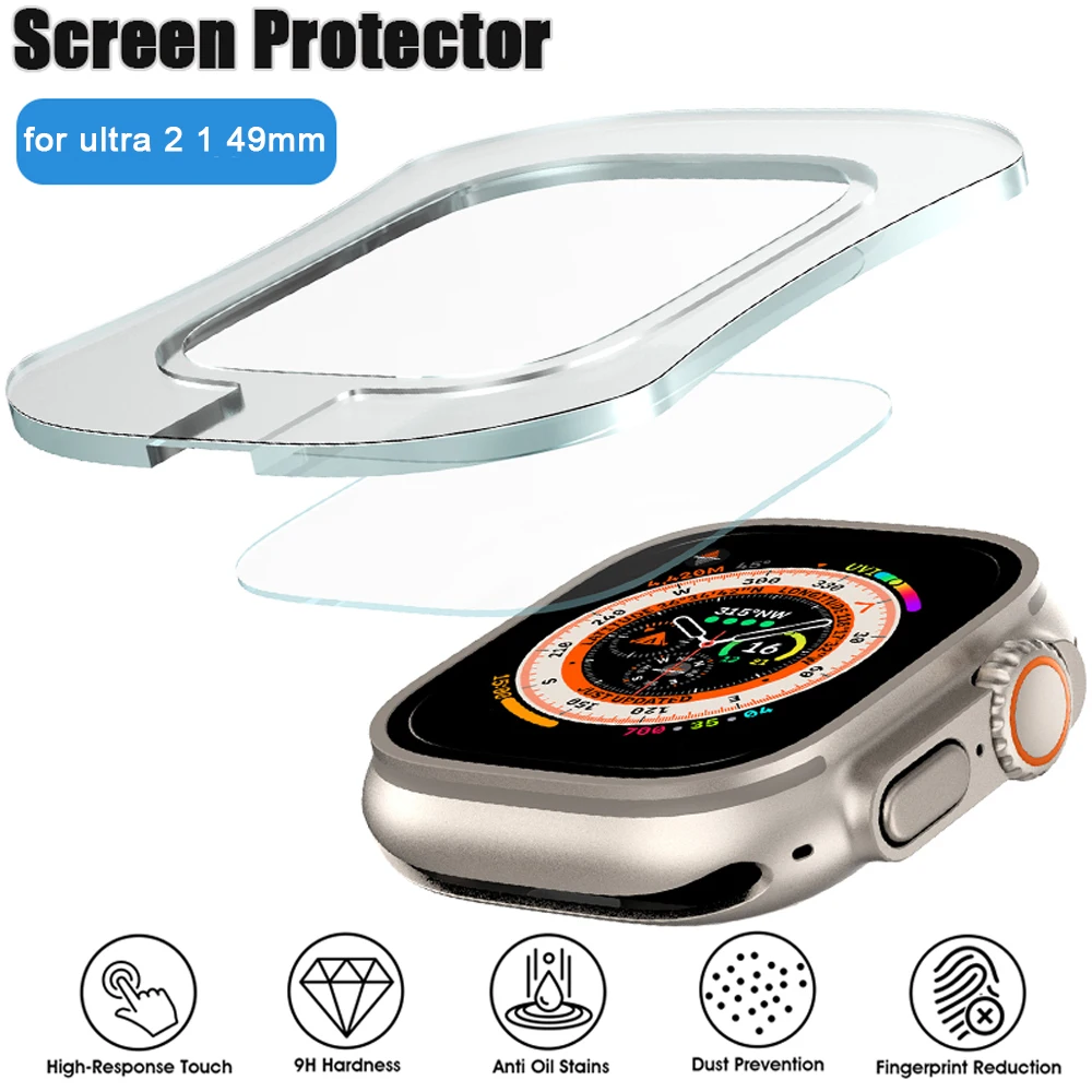 1-3PCS Tempered Glass Film For Apple Watch Ultra 2 49mm With Alignment Tool HD Screen Protector for iWatch Ultra 49 Easy Install