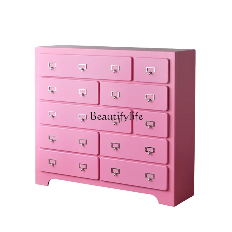 

yj32 Pink Storage Drawer Bedroom Cabinet Dopamine Locker