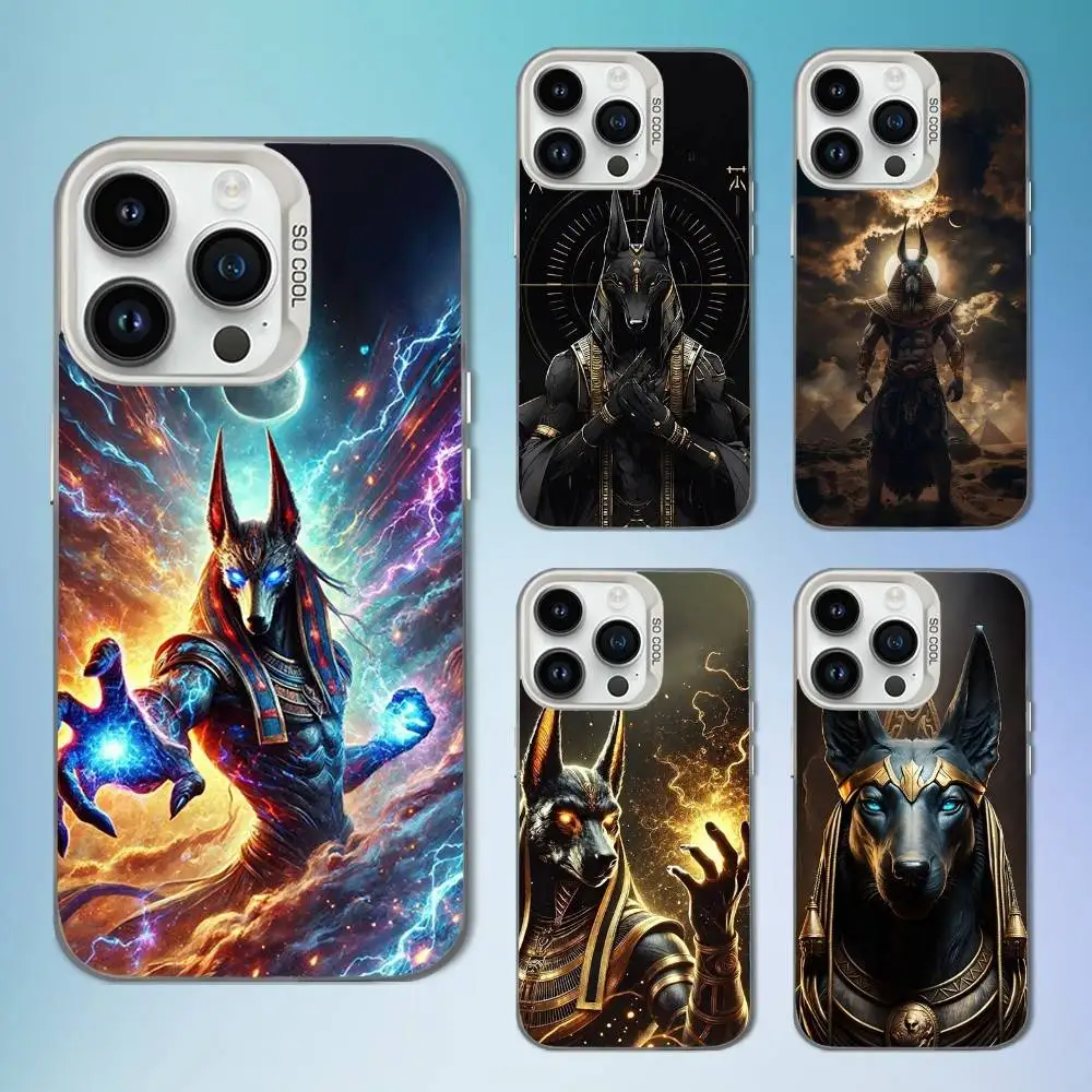

Egyptian God Anubis Phone Case For iPhone 16,15,14,13,12,11,Mini,Pro,SE,MAX White Matte Shockproof Cover