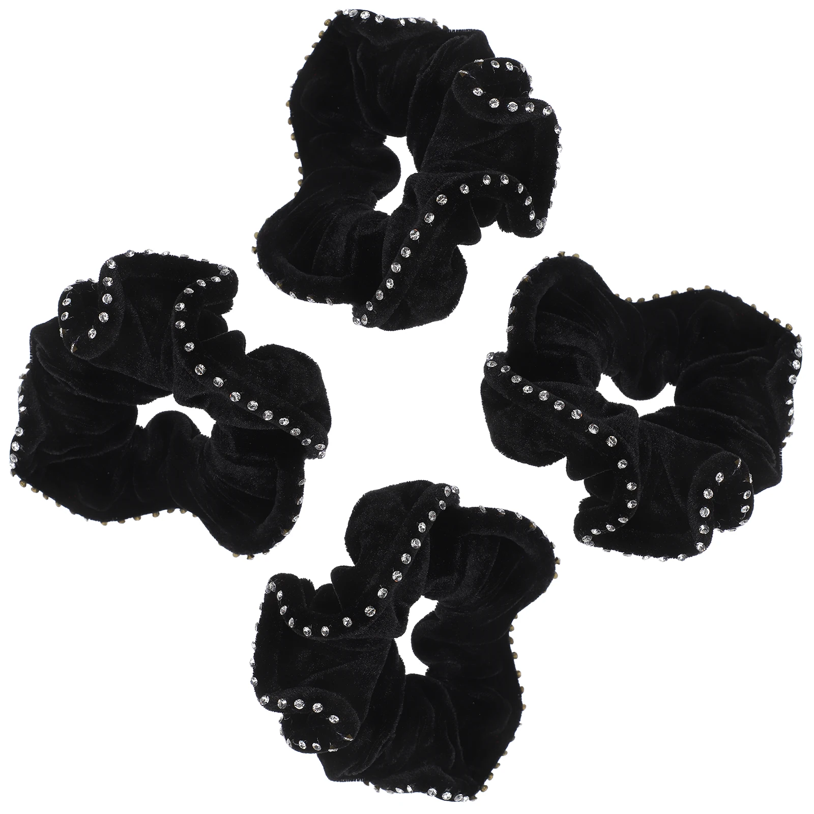 

4PCS Crystal Bands Elastic Rope Accessories Daily Wear Long Lasting Durable Crystal Hair Tie Rope Women Hair Set