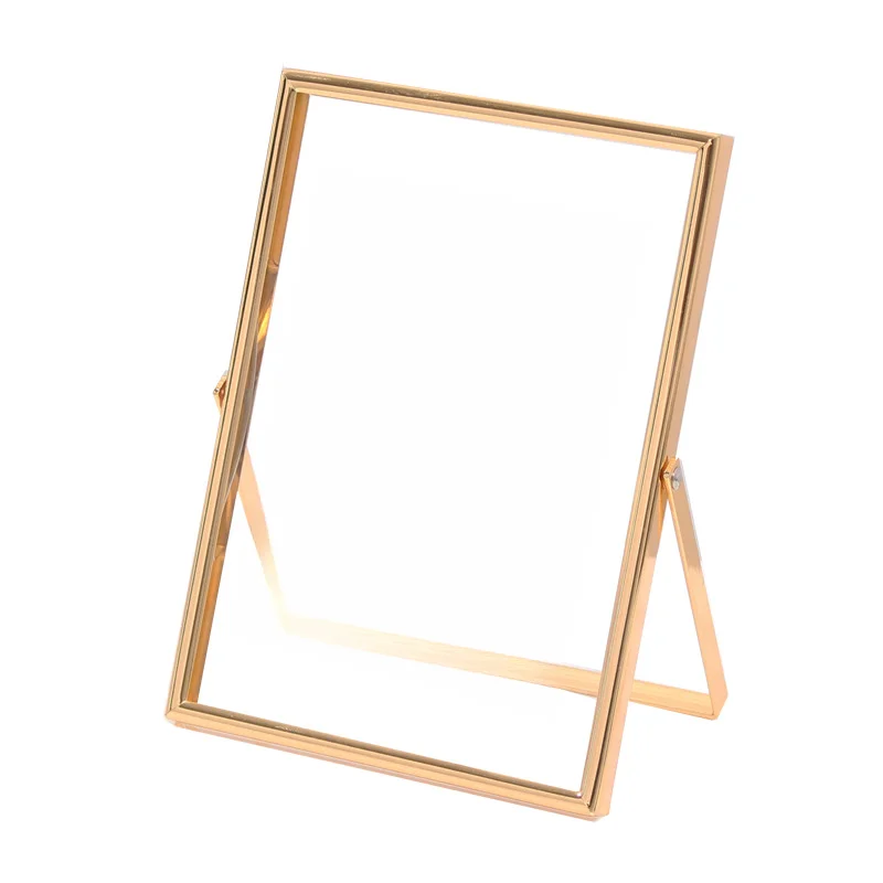 For Memories Gold Metal Frame Wedding Decor Rectangular Design Glass With Erasable Film Protective Backing