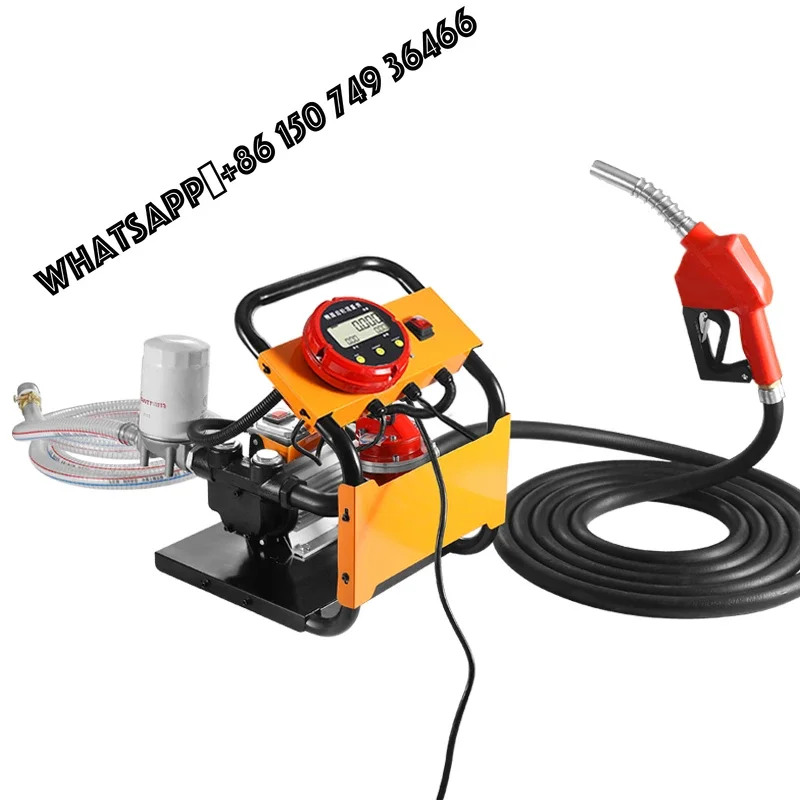 Cavitt Electric Portable 110V/220V Fuel Pump Self-Priming Diesel Pump Set Elliptical Gear Meter 3/4