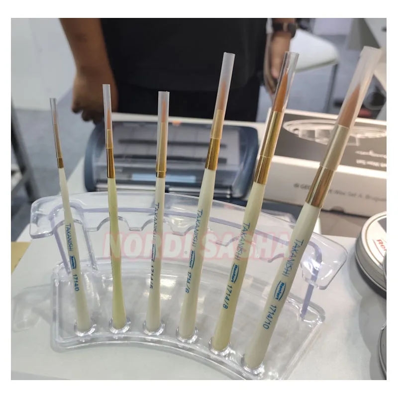 

2Pcs/Box Renfert Takanishi Porcelain Brush Pen Dental Lab Ceramic Brush Premium Synthetic Bristle Brush Size 6/8 /OP