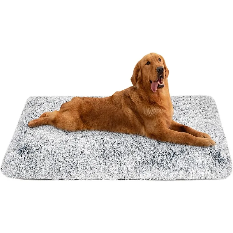 Dog Bed Crate Pad, Dog beds for Large Dogs, Plush Soft Pet Beds, Washable Anti-Slip Dog Crate Bed for Large Medium Small Dogs