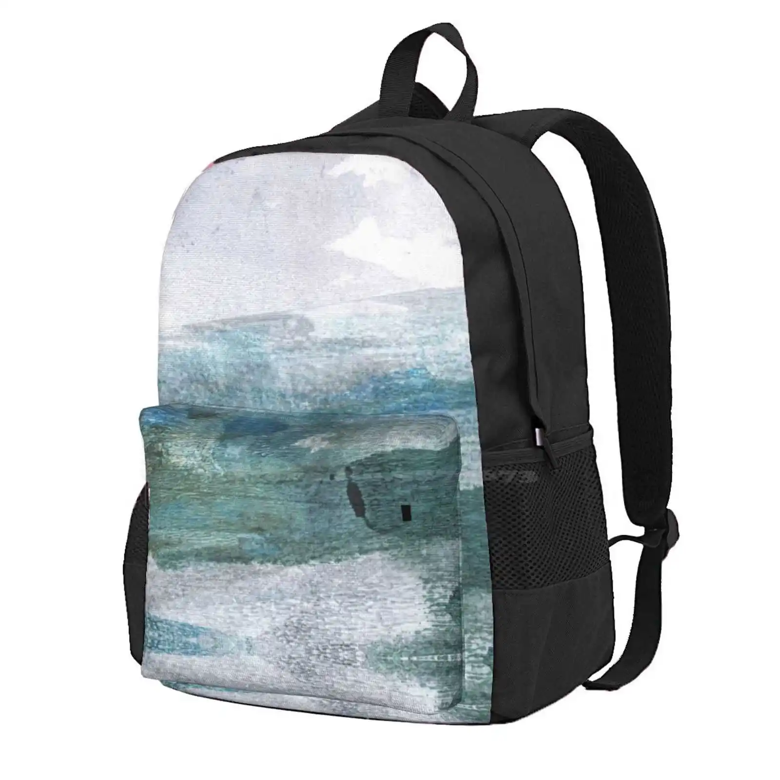 Minimalist Abstract Seascape Watercolor Painting Hot Sale Schoolbag Backpack Fashion Bags Abstract Minimalist Seascape Ocean