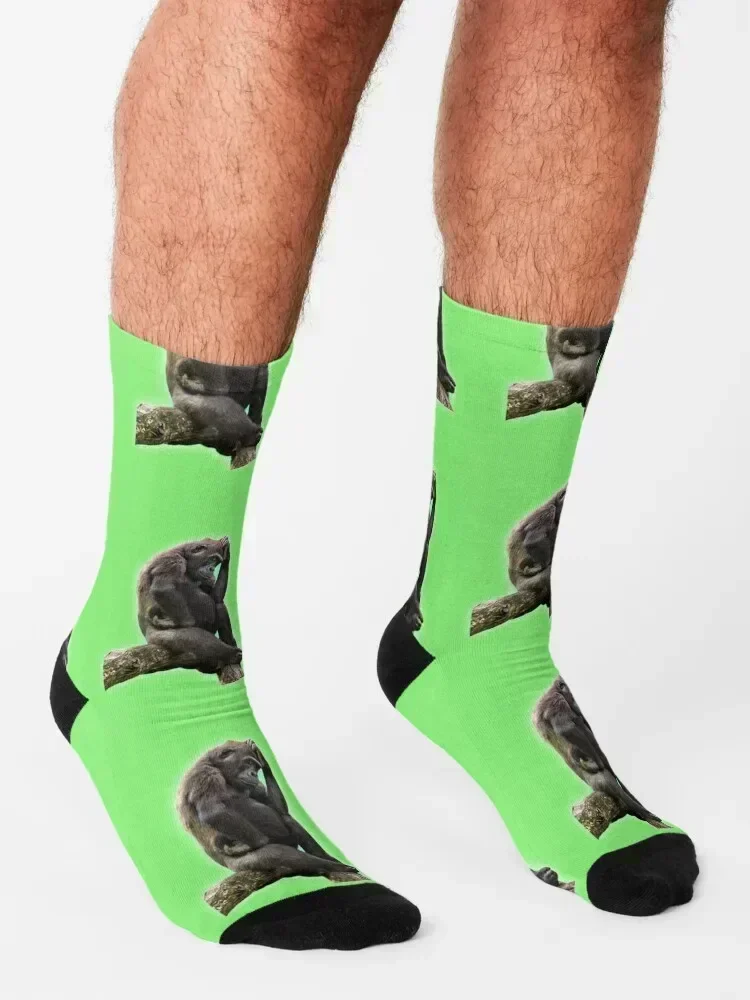 Chimpanzee Socks christmas gift hockey Novelties floral Socks Male Women's