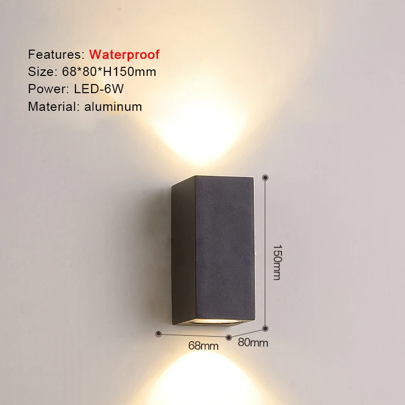 TRAZOS Ronde Vierkante Moderne Wandlampen Tuin Veranda Ip65 Waterdichte Up Down Verlichting Outdoor Led Slaapkamer Lamp Muur Decor