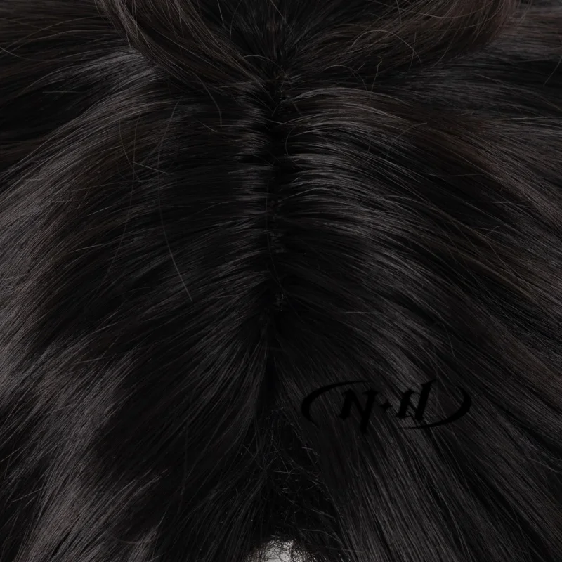 ND Zhu Yaoxing 코스프레 가발 Touqi Guaitan 코스프레 검은 머리 가발 코믹 콘 Coser 의상 테마 게임 파티 내열성