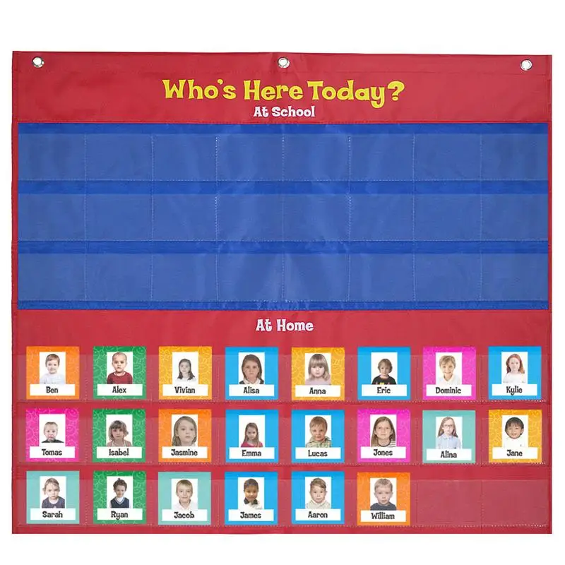 School Classroom Attendance Pocket Chart With 72 Color Cards Teacher Accessories For Classroom Management