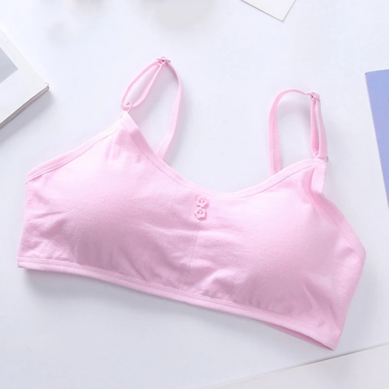 Developing Period Bra For Girls Cotton Sponge Pad Underwear Teen Junior High School Students Adjustable Sports Leisure Lingerie